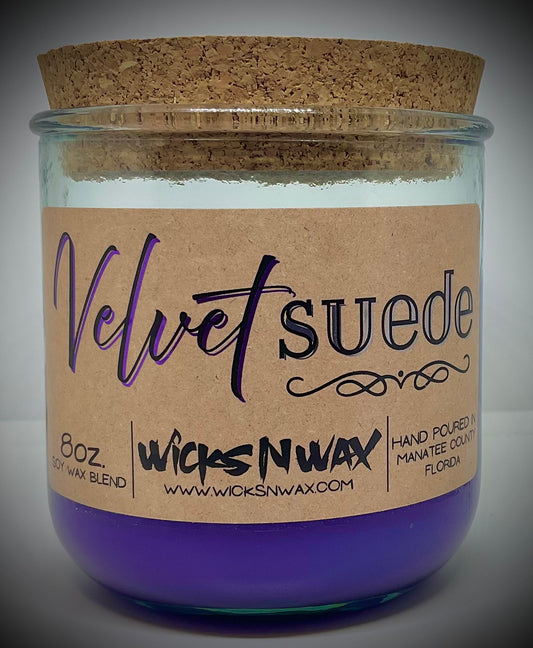 Velvet Suede | Candle | 100% Recycled Glass | WicksNWax