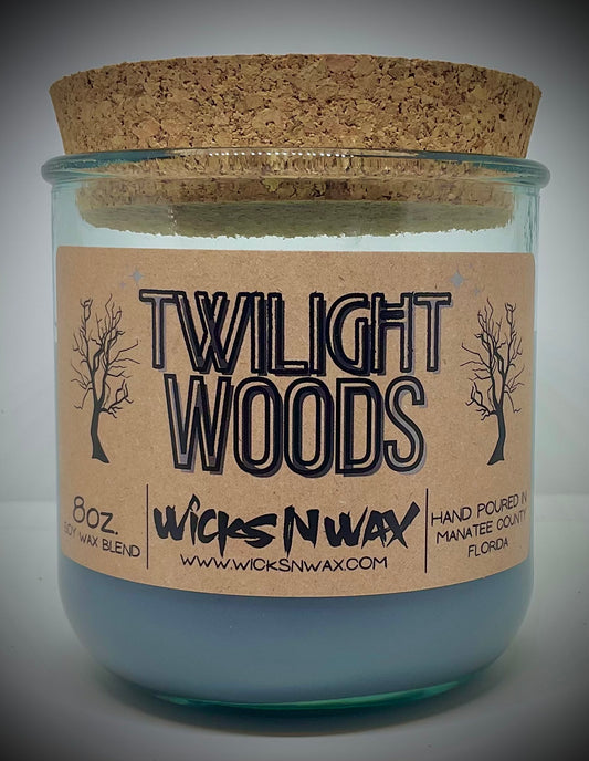 Twilight Woods | Candle | 100% Recycled Glass | WicksNWax