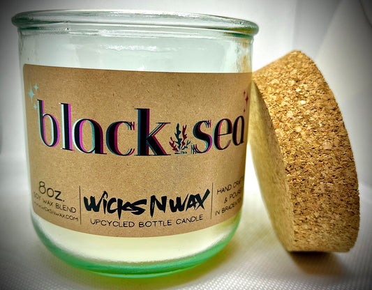 Black Sea | Candle | 100% Recycled Glass | WicksNWax