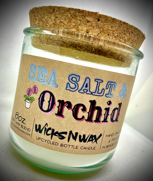 Sea Salt & Orchid | Candle | 100% Recycled Glass | WicksNWax