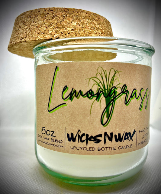 Lemongrass | Candle | 100% Recycled Glass | WicksNWax
