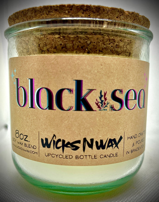 Black Sea | Candle | 100% Recycled Glass | WicksNWax