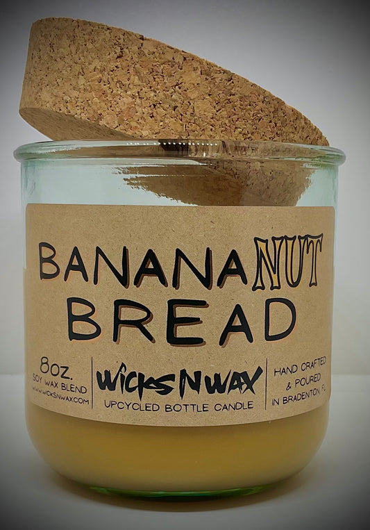 Banana Nut Bread | Candle | 100% Recycled Glass | WicksNWax