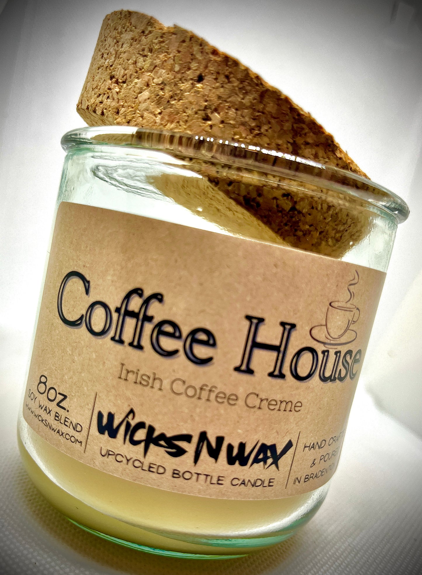 Coffee House | Candle | 100% Recycled Glass | WicksNWax
