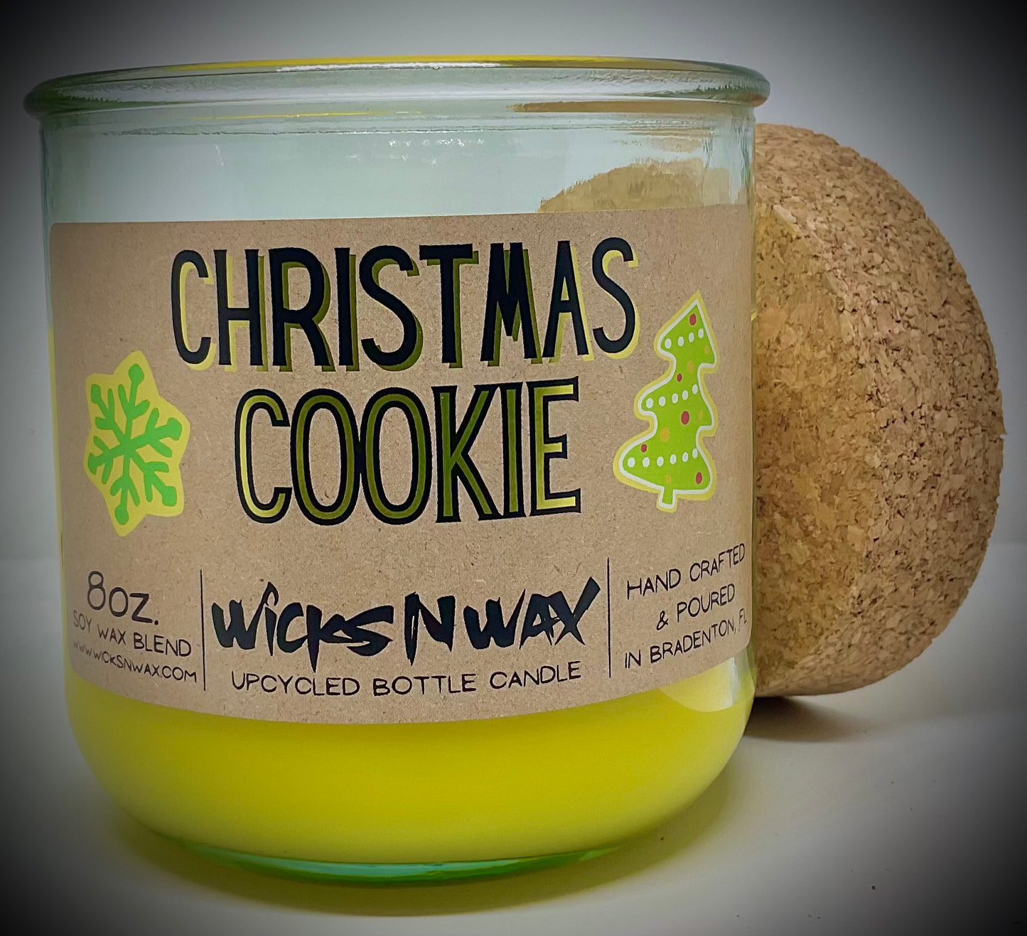 Christmas Cookie | Candle | 100% Recycled Glass | WicksNWax