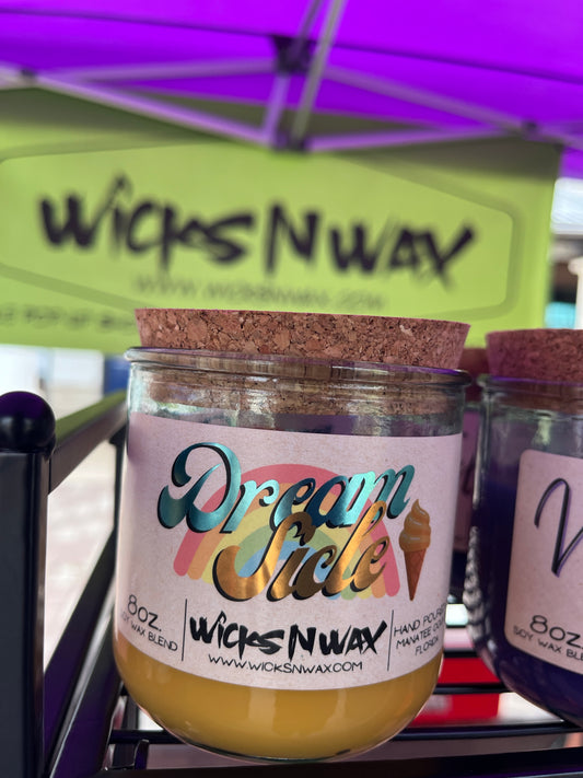 Dreamsicle | Candle | 100% Recycled Glass | WicksNWax