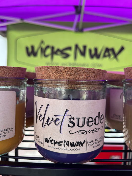 Velvet Suede | Candle | 100% Recycled Glass | WicksNWax