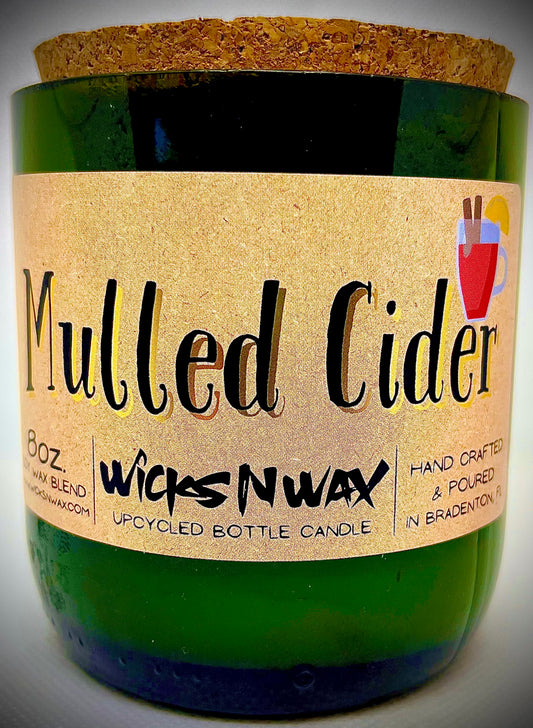 Mulled Cider | Candle | Upcycled Champagne Bottle | WicksNWax