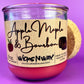 Apple Maple & Bourbon candle in recycled glass, red wax, WicksNWax label