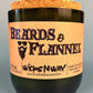 Candle jar with cork lid and Beards & Flannel printed label