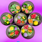 Large cactus art tin with colorful flower-shaped wax pieces arranged in circular compartments