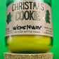 Christmas Cookie recycled-glass candle, green jar and cork base with yellow wax