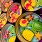 Small WicksNWax sea art tin set with colorful starfish, turtles, and shell-shaped wax