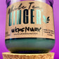 Recycled glass candle in jar with cork base, White Tea & Ginger label, WicksNWax.